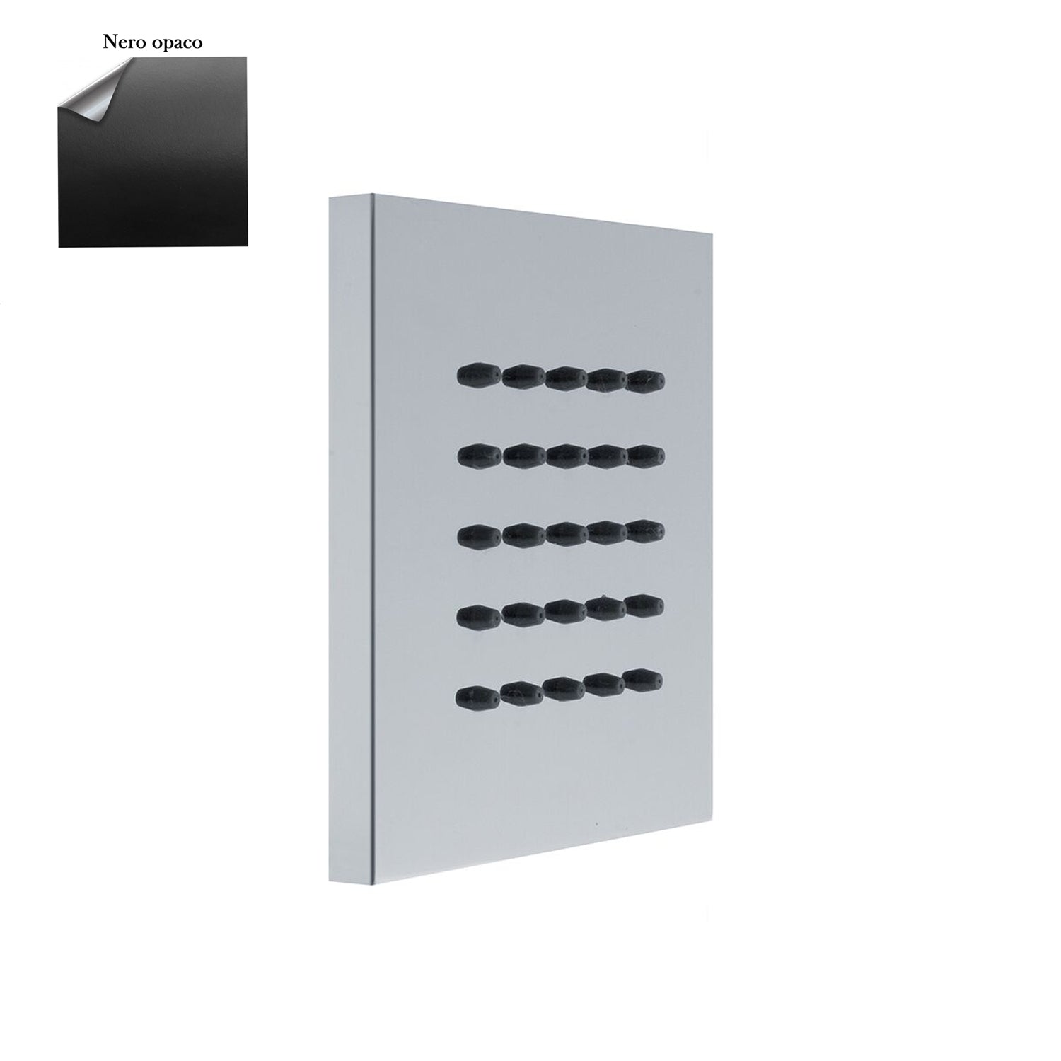 Soffione body jet a parete quadro 100mm in ottone nero by CeramicStore | Lo specialista del tuo bagno