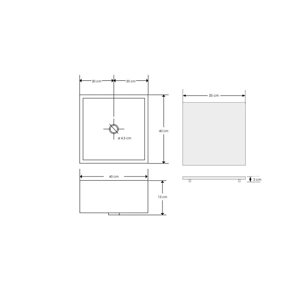 Lavandino da appoggio 'Trabocchetto Basin' in resina cm 40x40x13h by Cipi - Grigio elefante