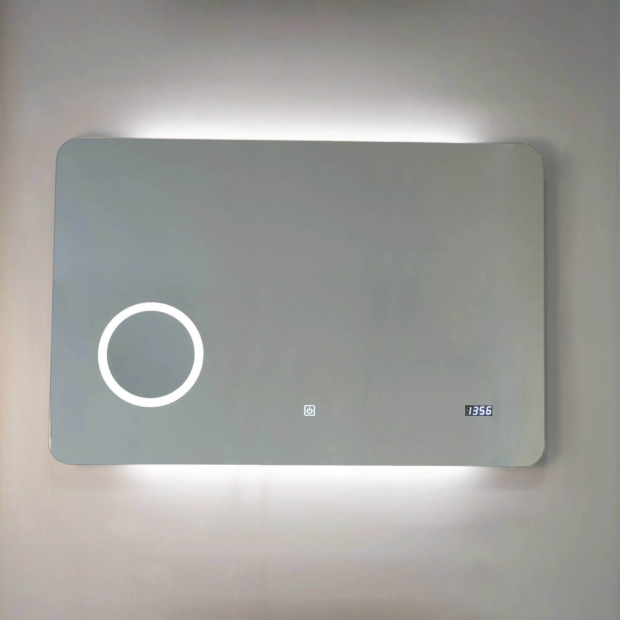 Specchio rettangolare touch dotato di orologio, termometro e ingrandimento 80x60 cm by CeramicStore | Lo specialista del tuo bagno
