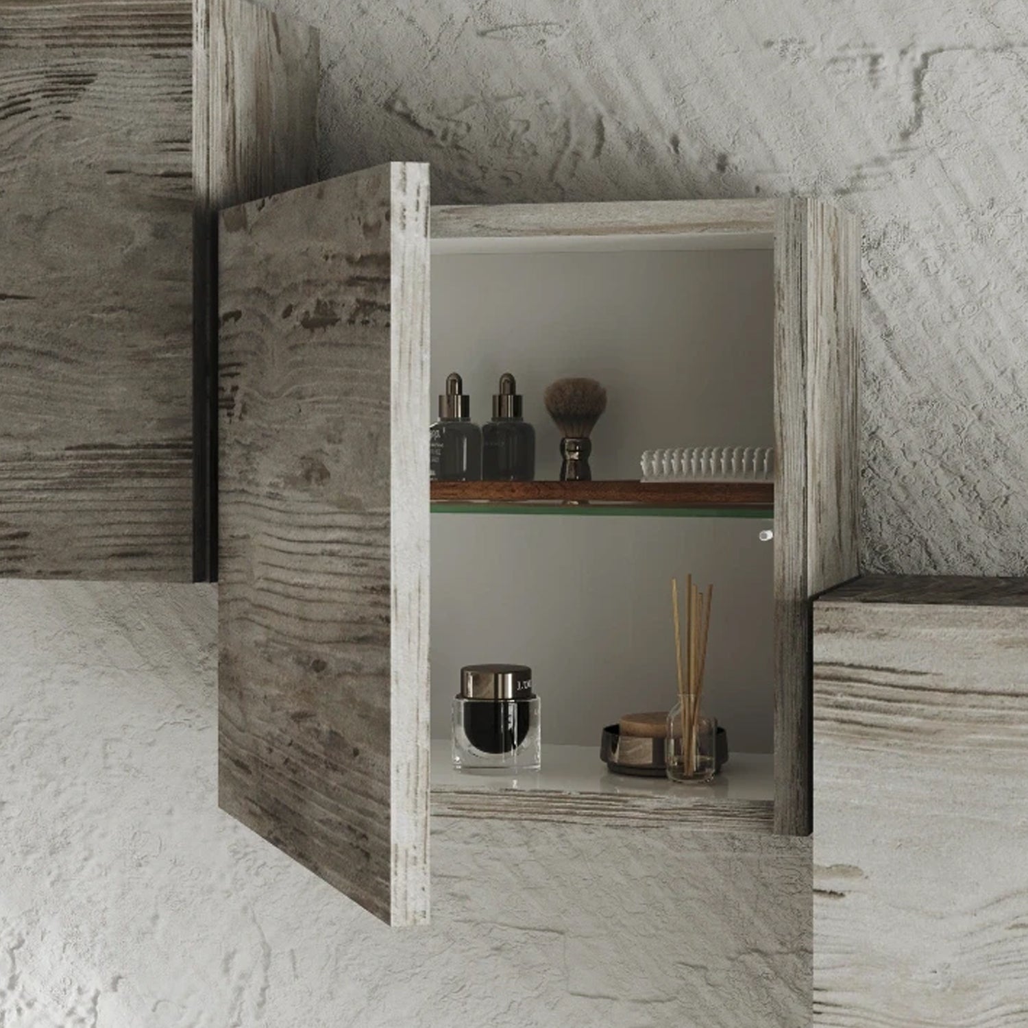 Pensile bagno cubo ad un'anta Grigio Antico Cubi&Co cm 30 by CeramicStore | Lo specialista del tuo bagno