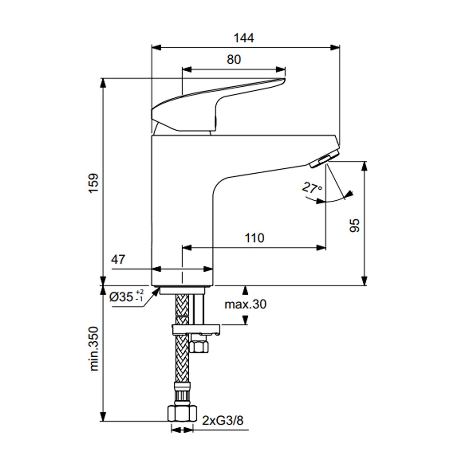 Miscelatore lavabo senza piletta di scarico modello Ceraflex Ideal Standard by CeramicStore | Lo specialista del tuo bagno