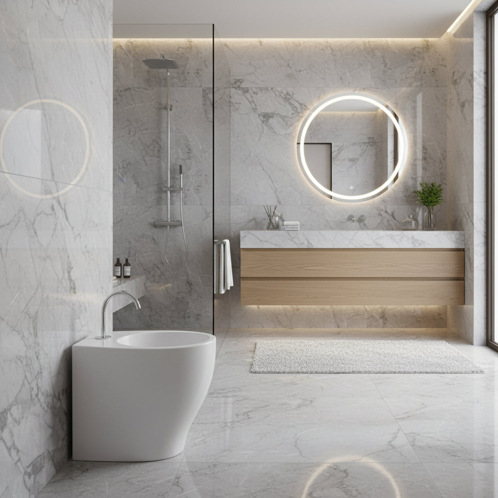 Bidet filo muro con profondità ridotta di 48 cm Domus Falerii Mascalzone