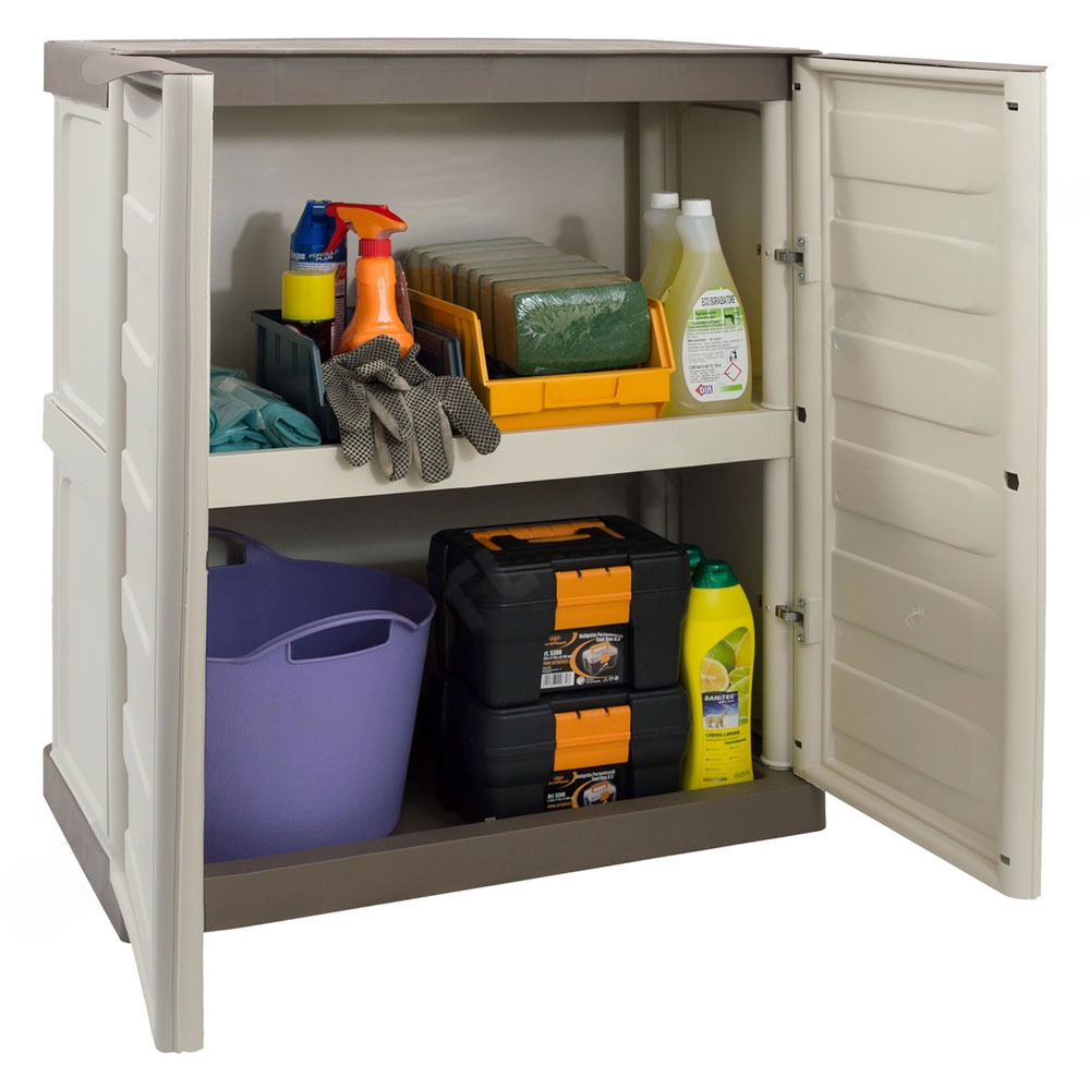 Armadio basso Spazio da esterno con ripiani integrati Tortora/Beige by CeramicStore | Lo specialista del tuo bagno