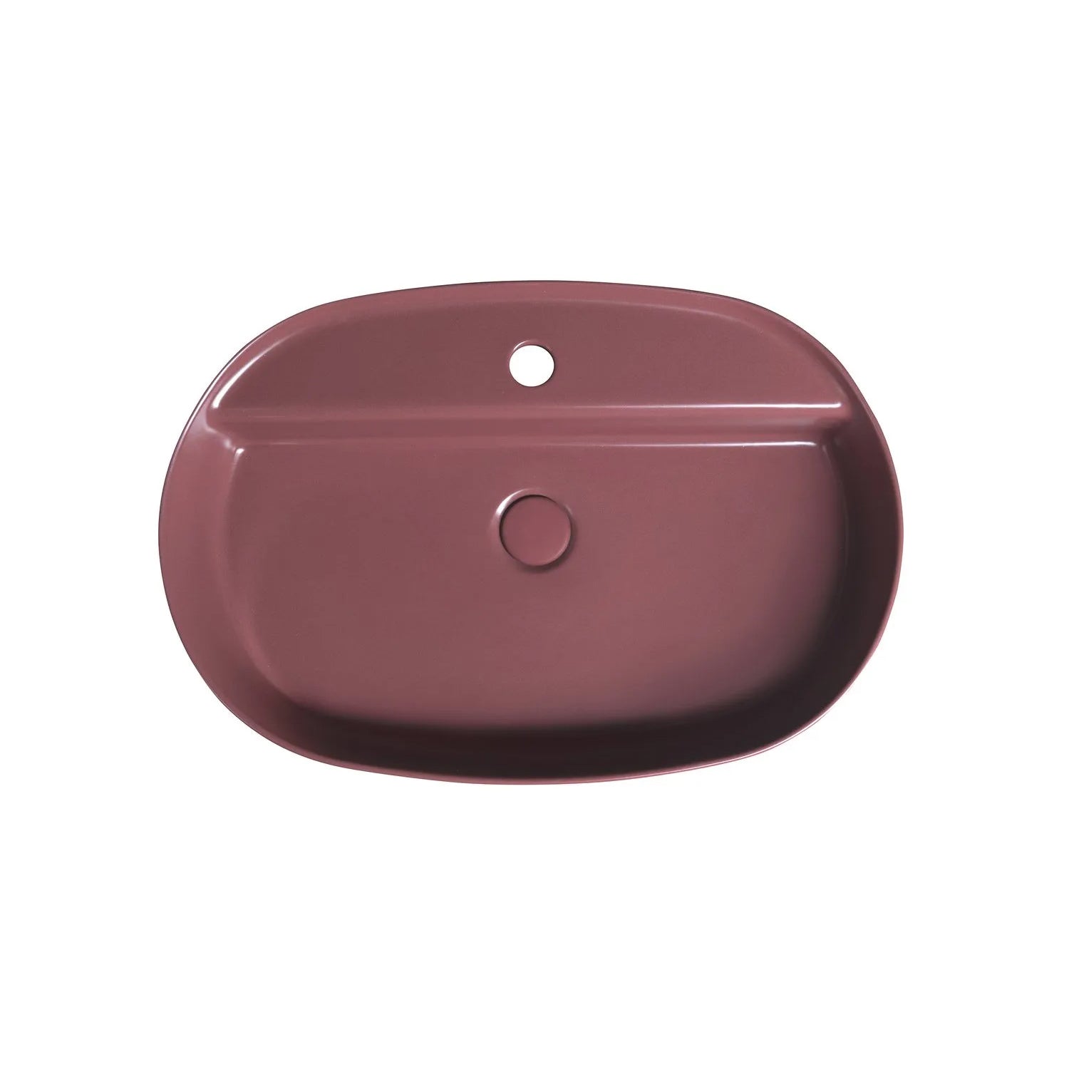 Lavabo d'appoggio ovale con foro BathCore serie Infinity 60x40 color Bordeaux