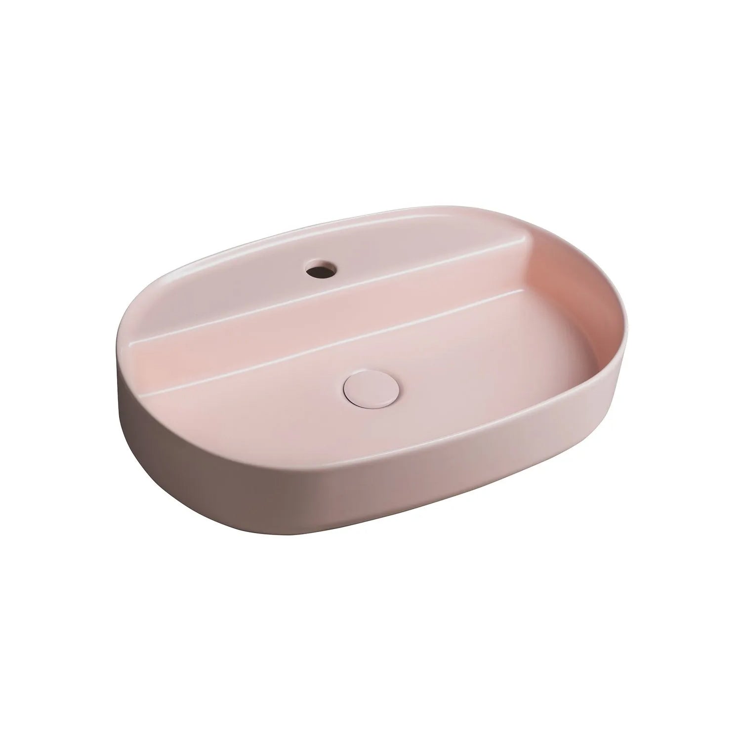 Lavabo d'appoggio ovale con foro BathCore serie Infinity 60x40 color Salmone Opaco by CeramicStore | Lo specialista del tuo bagno