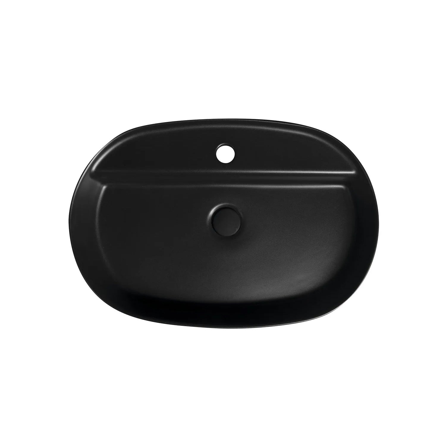 Lavabo d'appoggio ovale con foro BathCore serie Infinity 60x40 color Nero Opaco
