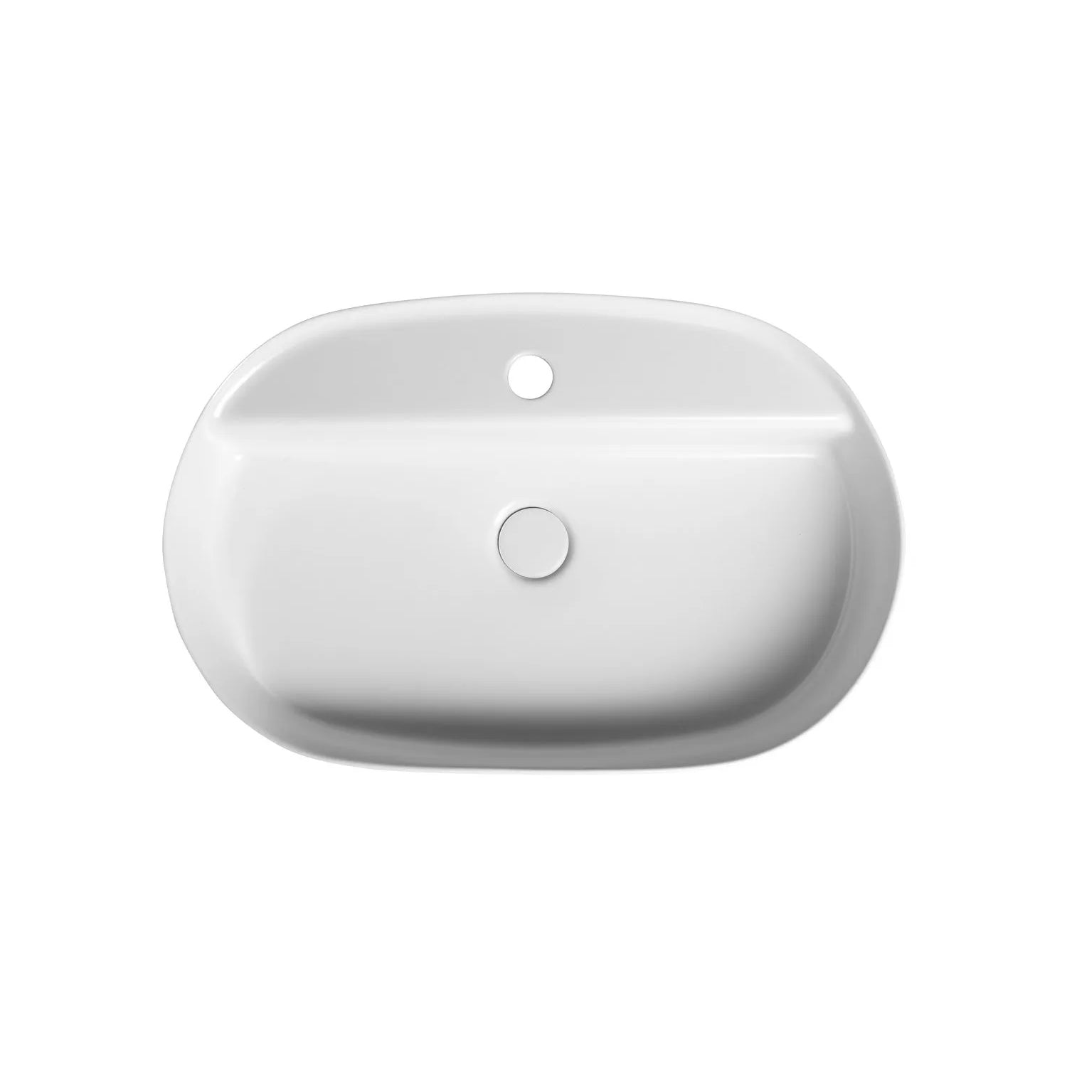 Lavabo d'appoggio ovale con foro BathCore serie Infinity 60x40 color Bianco Opaco