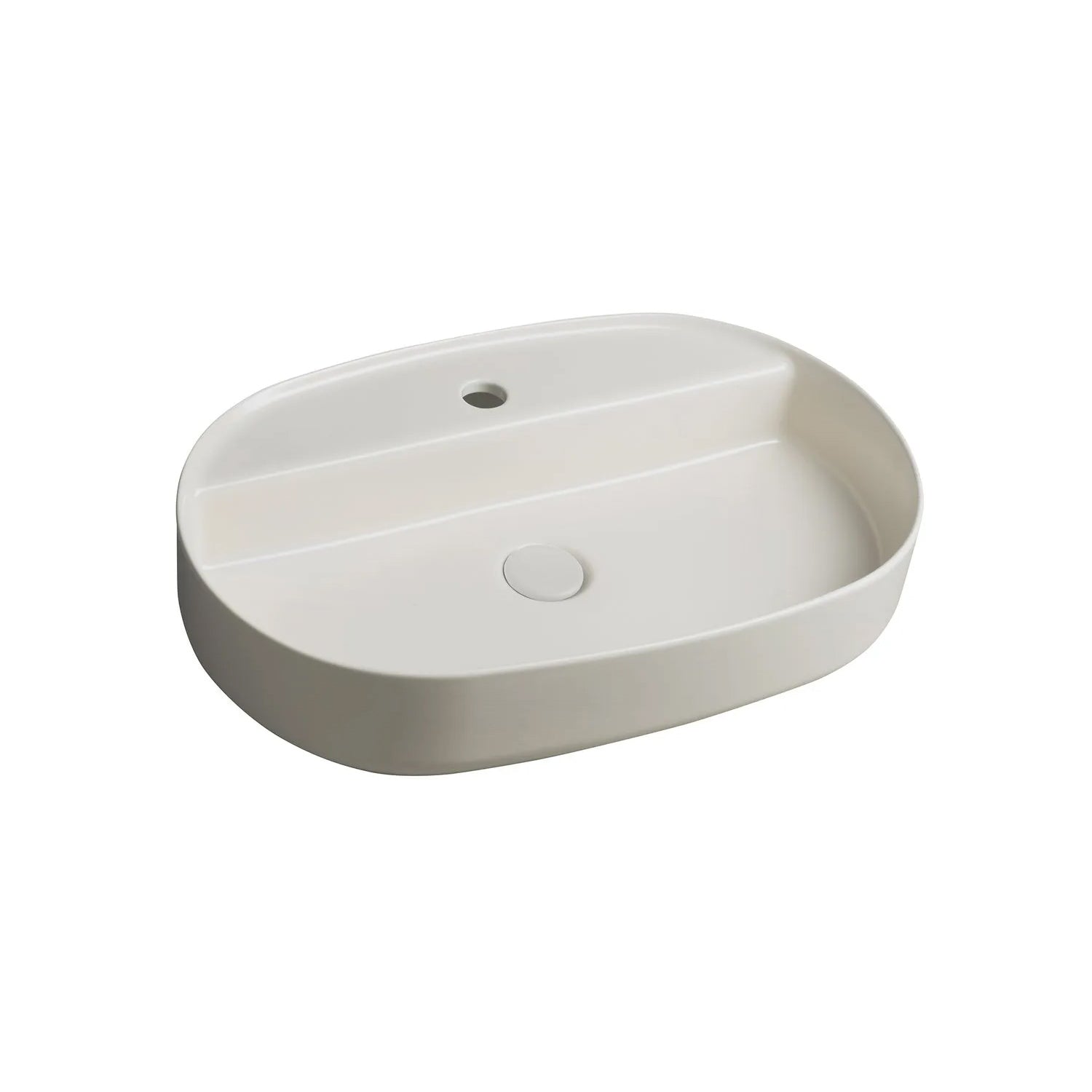 Lavabo d'appoggio ovale con foro BathCore serie Infinity 60x40 color Avorio Opaco