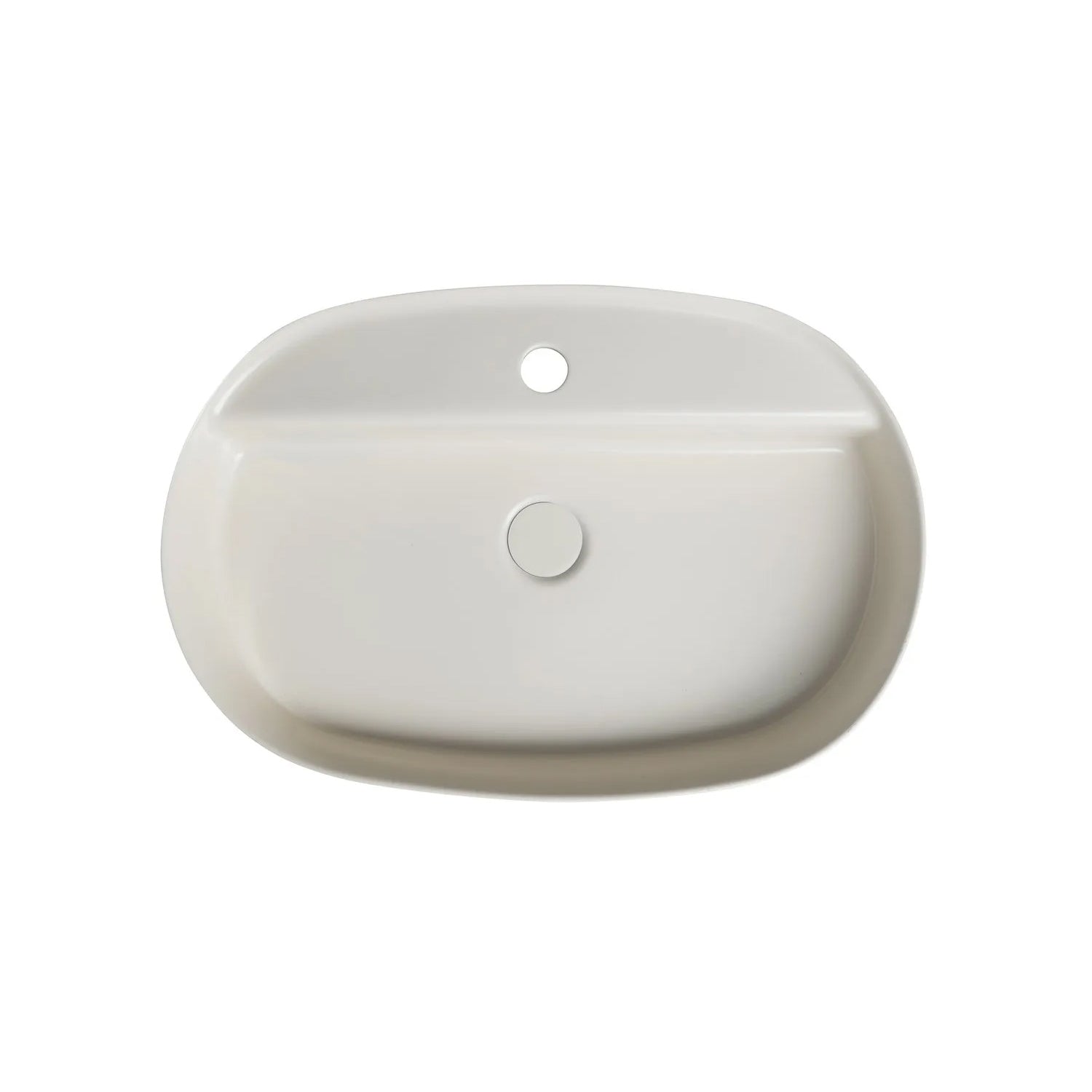 Lavabo d'appoggio ovale con foro BathCore serie Infinity 60x40 color Avorio Opaco