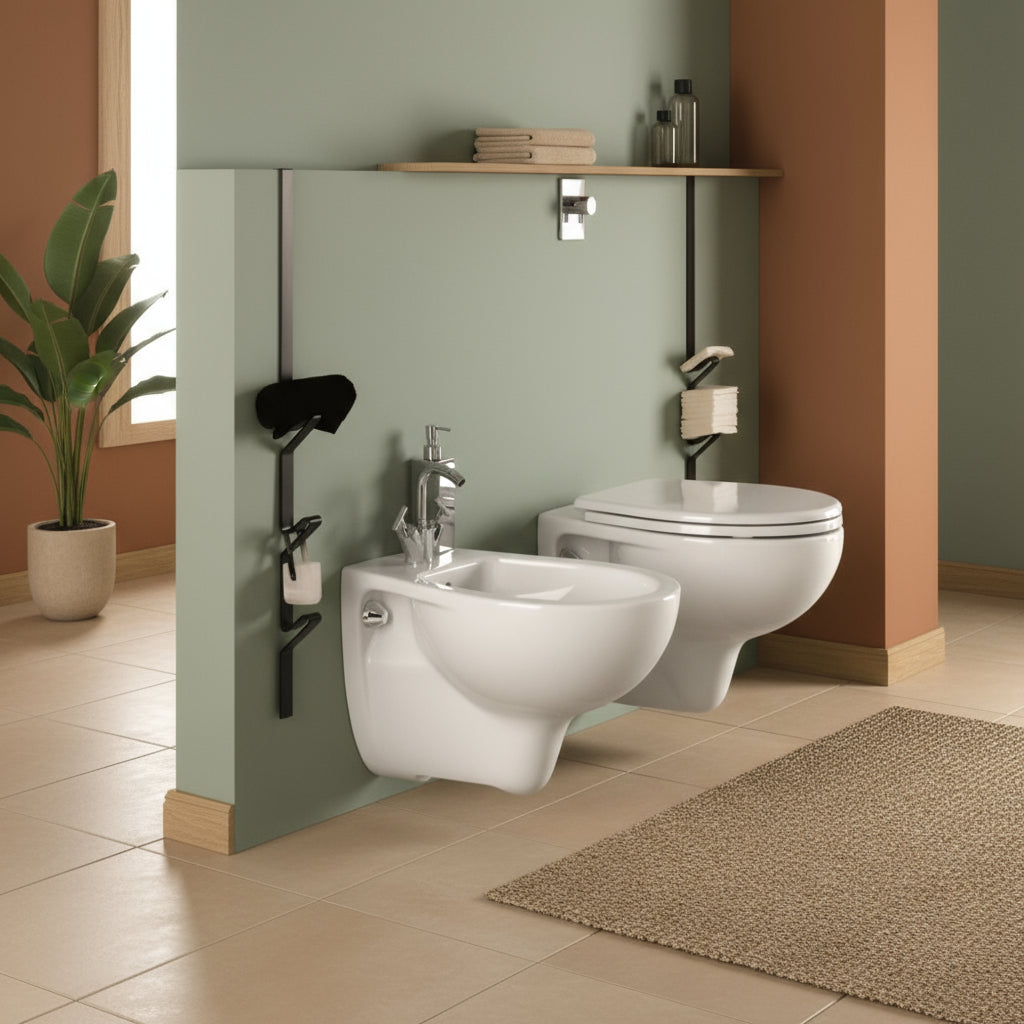 Sanitari sospesi wc+bidet +sedile softclose Geberit 'Colibrì 2' cm 53