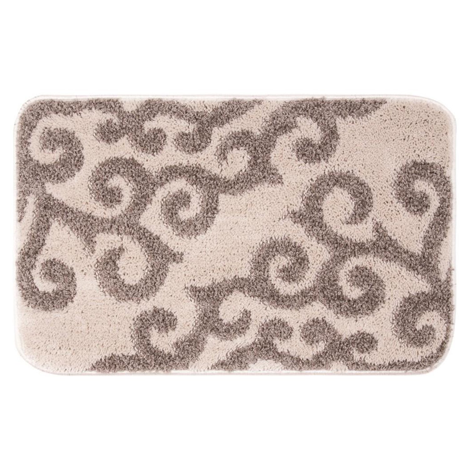 Tappeto bagno con fantasia arabesca e retro antiscivolo cm 50x80 Beige/Marrone by CeramicStore | Lo specialista del tuo bagno