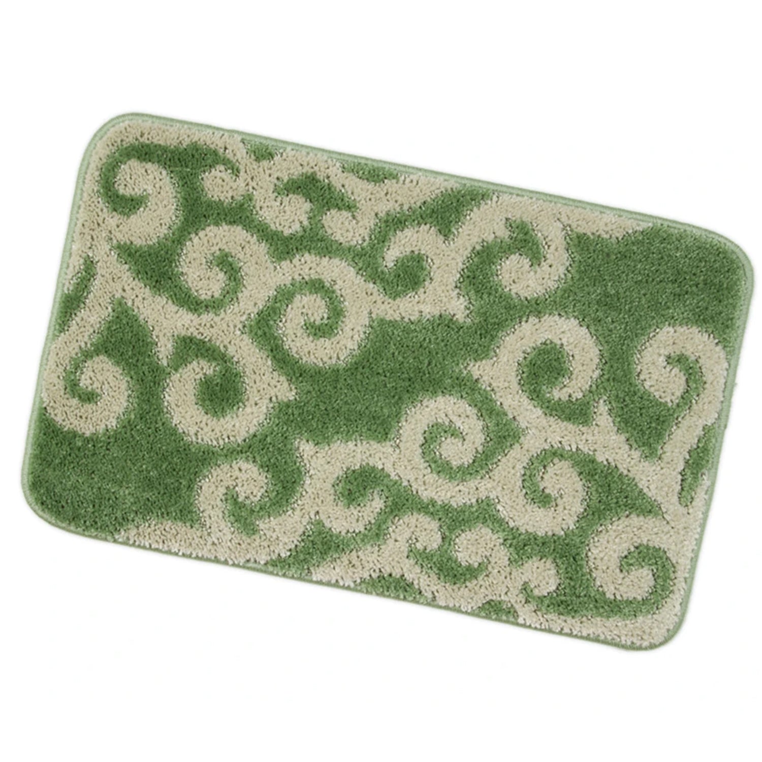 Tappeto bagno con fantasia arabesca e retro antiscivolo cm 50x80 Verde by CeramicStore | Lo specialista del tuo bagno
