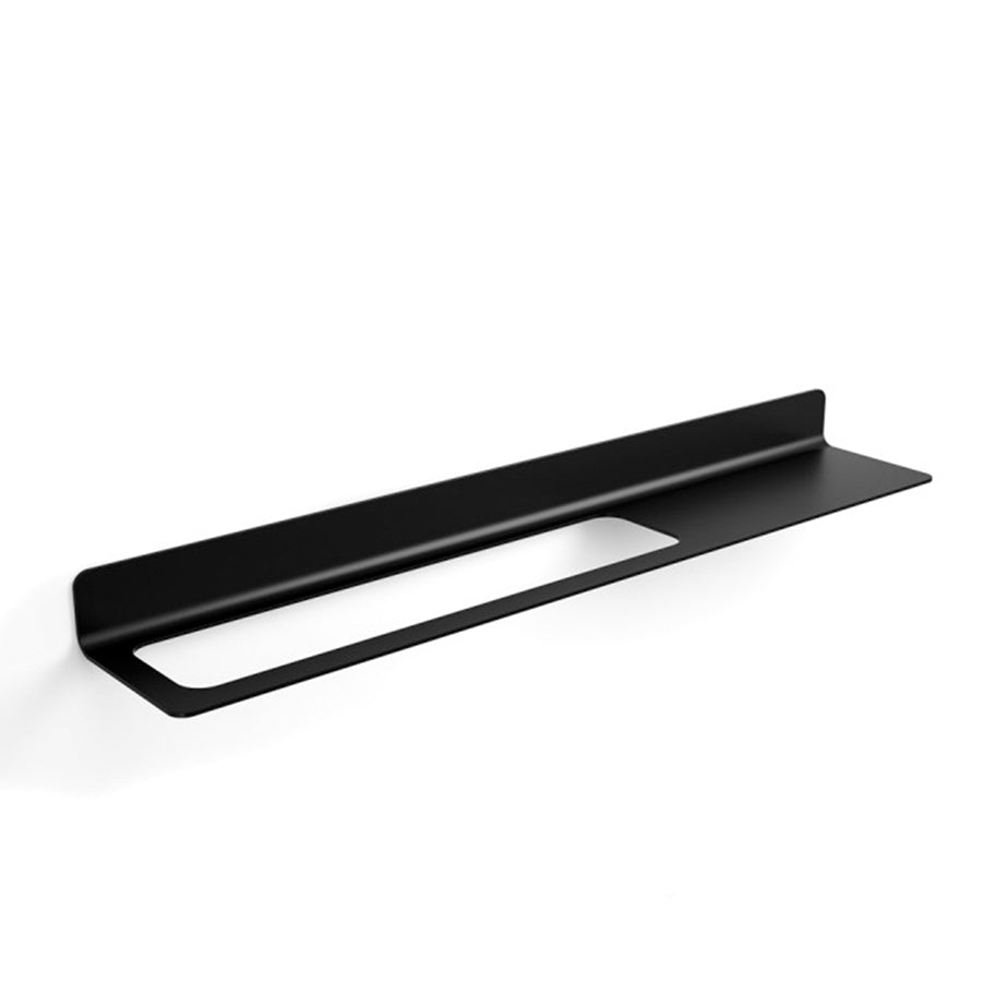 Mensola a Muro con foro Porta Asciugamani in Alluminio verniciato Nero Lineabeta collezione Saeta by CeramicStore | Lo specialista del tuo bagno