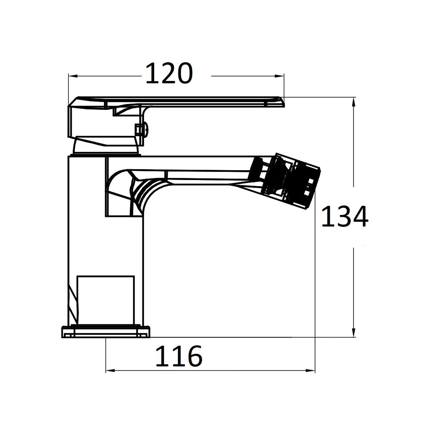 Composizione di miscelatori per lavabo alto, bidet e doccia 2 vie Hopper in ottone cromato by CeramicStore | Lo specialista del tuo bagno