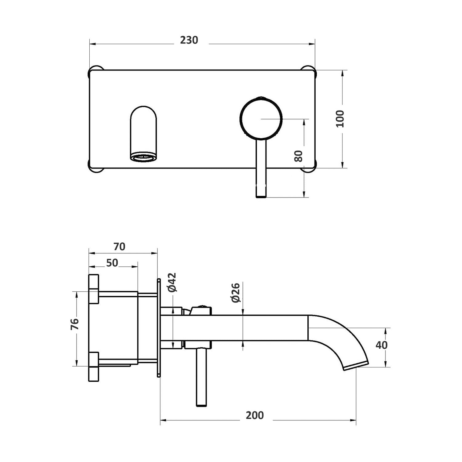 Composizione di miscelatori per lavabo incasso easy box, bidet e doccia 2 vie quadro Hopper in ottone cromato by CeramicStore | Lo specialista del tuo bagno