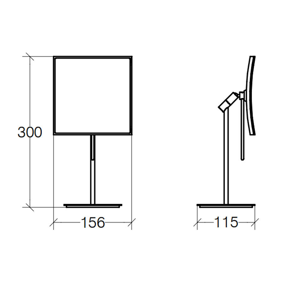 Specchio ingranditore quadrato da appoggio Lineabeta Mevedo con snodo per rotazione 3x by CeramicStore | Lo specialista del tuo bagno