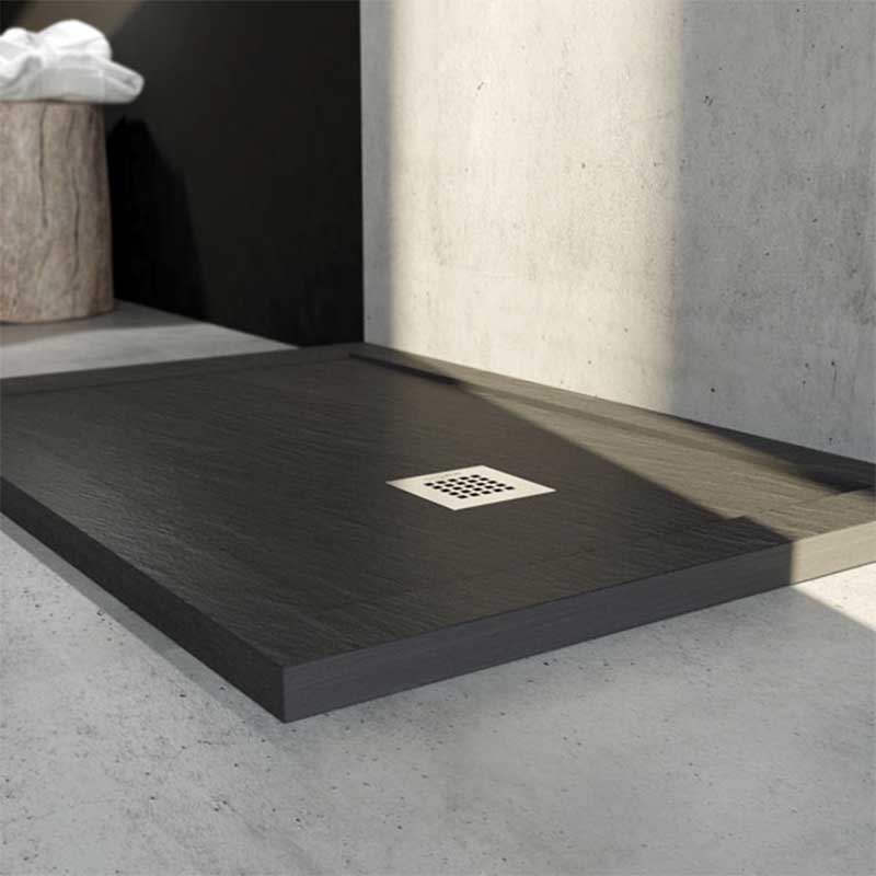 Piatto Doccia 80X200 effetto Ardesia realizzato in marmo resina Relax Design Rocky - Antracite by CeramicStore | Lo specialista del tuo bagno