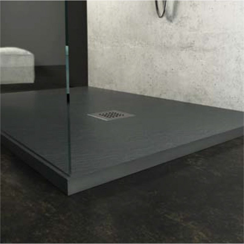 Piatto Doccia 80X200 effetto Ardesia realizzato in marmo resina Relax Design Rocky - Antracite by CeramicStore | Lo specialista del tuo bagno