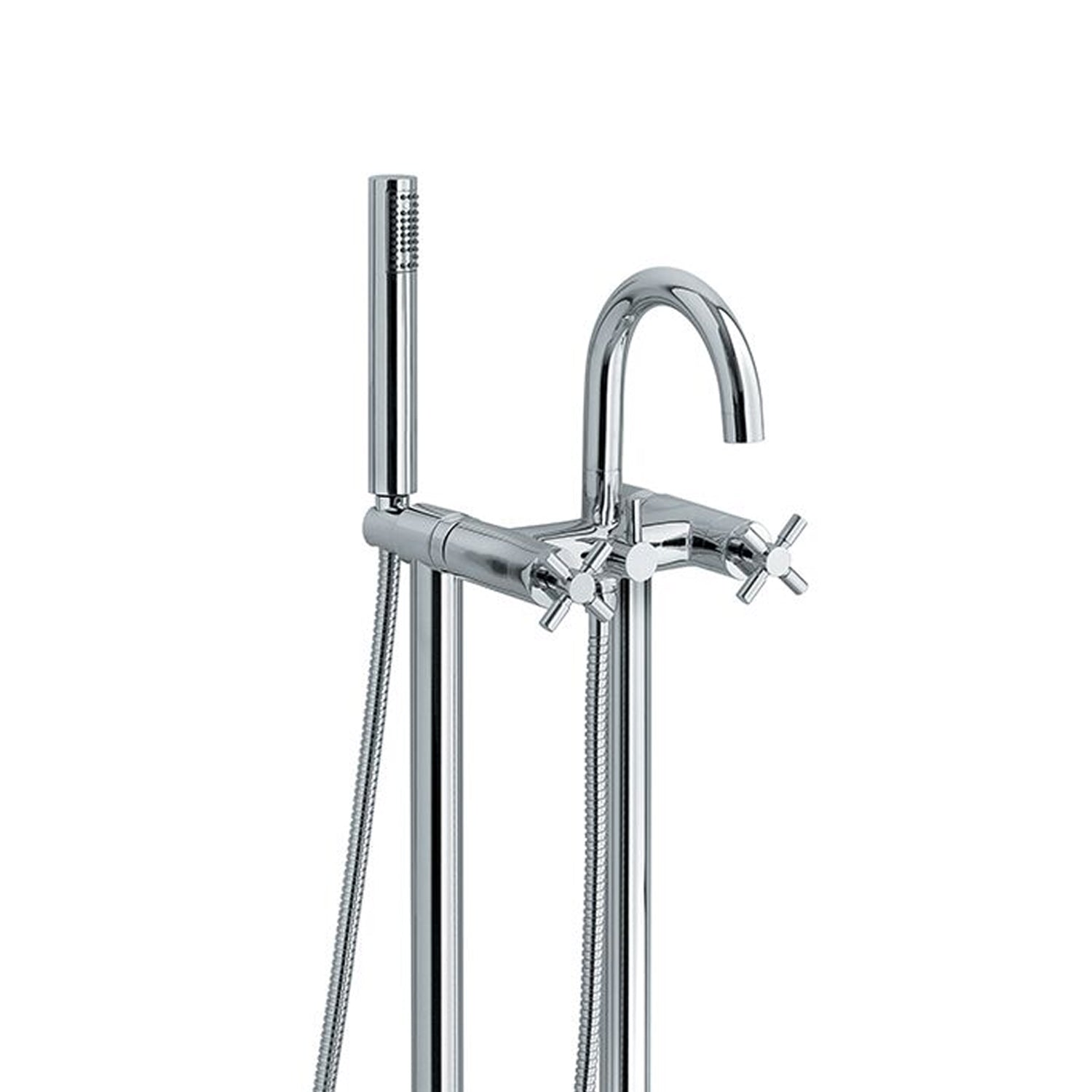 Colonna vasca a pavimento in ottone con rubinetto e doccia STAR by CeramicStore | Lo specialista del tuo bagno