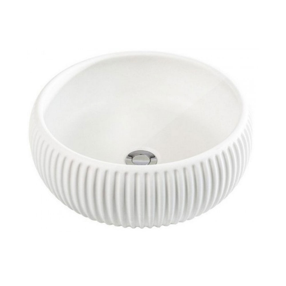 Lavandino da appoggio 'Plissà¨Round Basin' in cemento e resine à˜ 37x15h cm by Cipi - Bianco