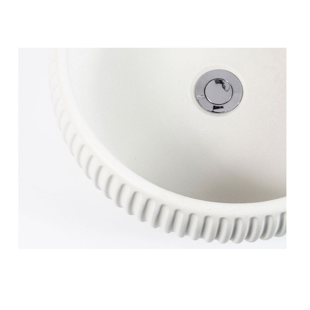 Lavandino da appoggio 'Plissà¨Round Basin' in cemento e resine à˜ 37x15h cm by Cipi - Bianco