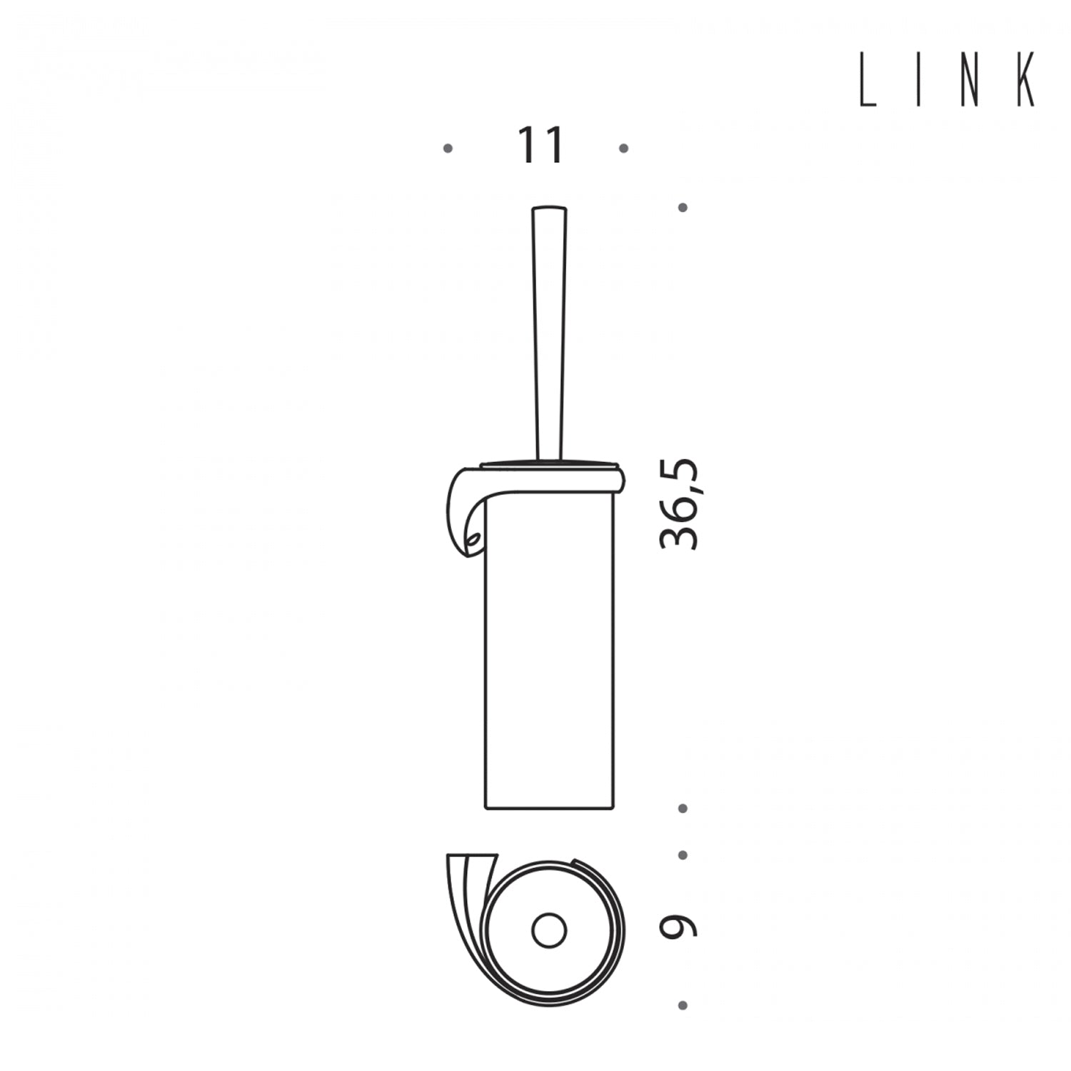 Porta scopino a muro destro in ottone collezione Link di Colombo Design by CeramicStore | Lo specialista del tuo bagno