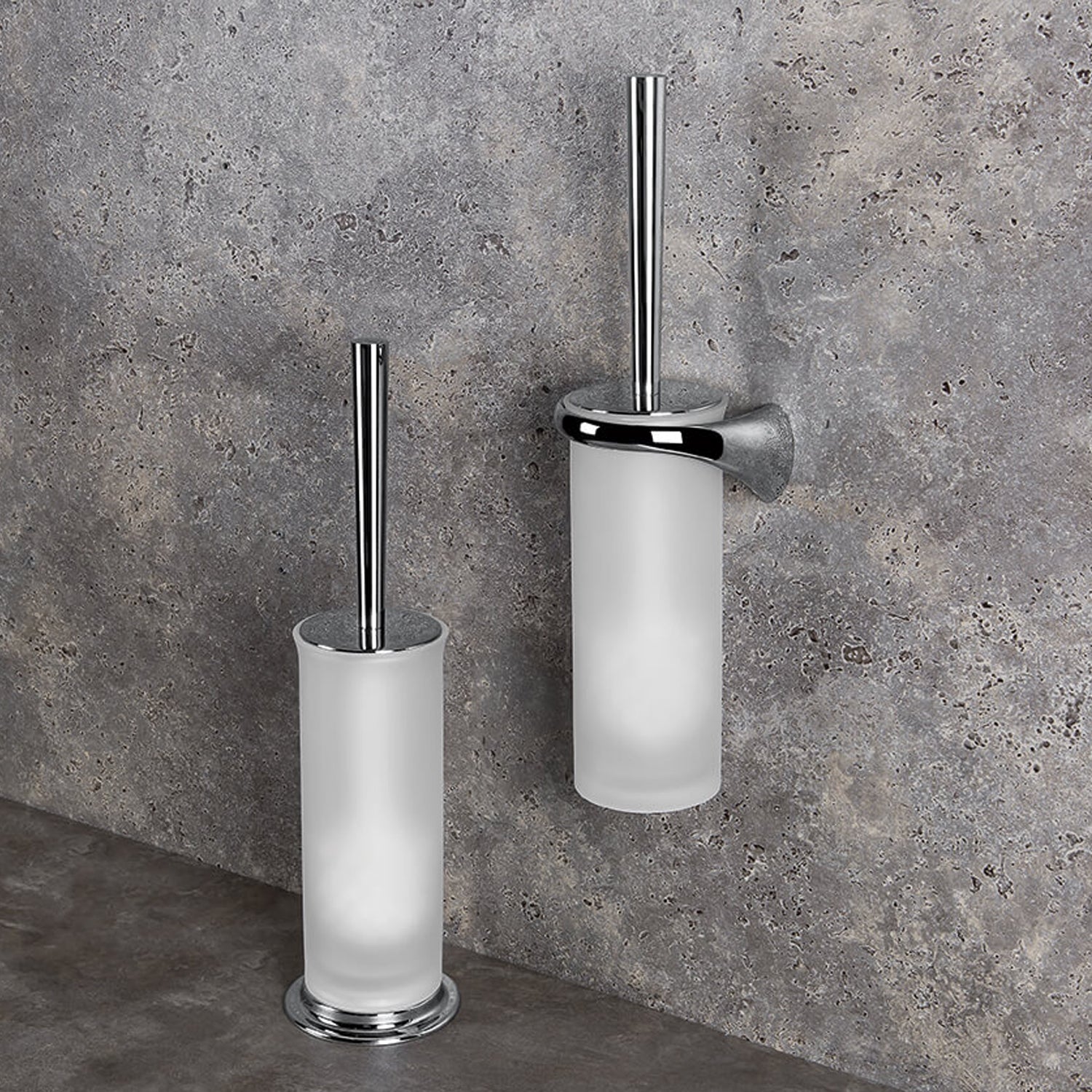 Porta scopino d'appoggio in ottone collezione Link di Colombo Design by CeramicStore | Lo specialista del tuo bagno