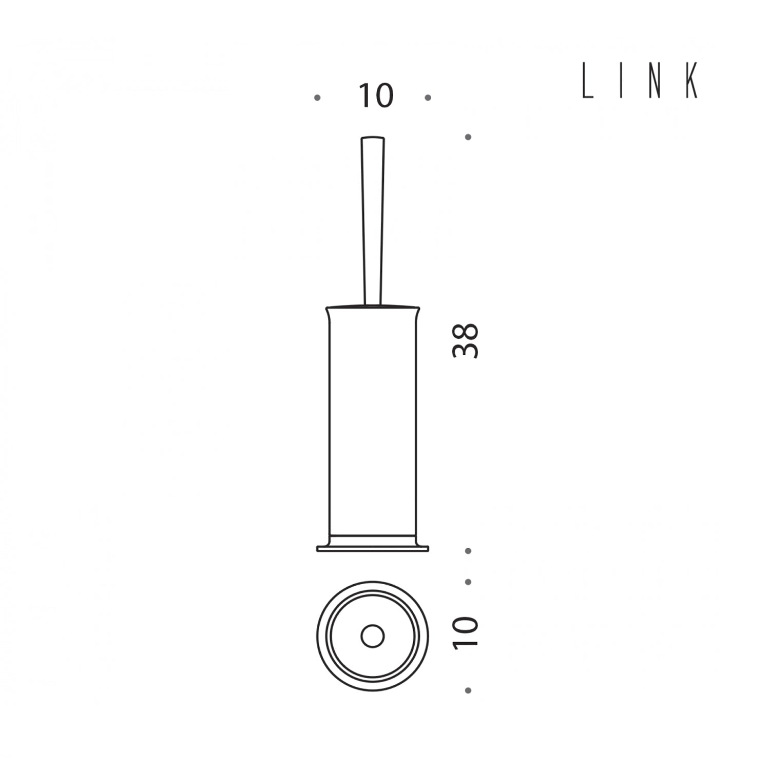 Porta scopino d'appoggio in ottone collezione Link di Colombo Design by CeramicStore | Lo specialista del tuo bagno