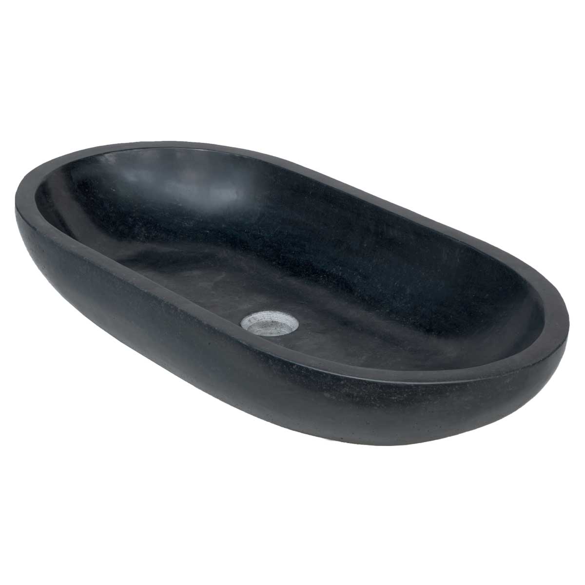 Lavabo da Appoggio in Marmo Ovale Nero by CeramicStore | Lo specialista del tuo bagno