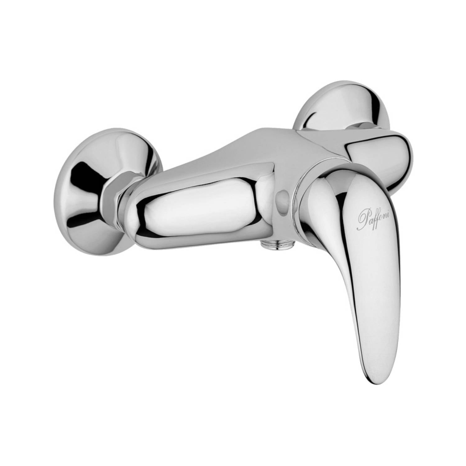 Set saliscendi doccia con asta in metallo e doccetta tonda e miscelatore doccia monocomando esterno Nettuno cromo Paffoni by CeramicStore | Lo specialista del tuo bagno