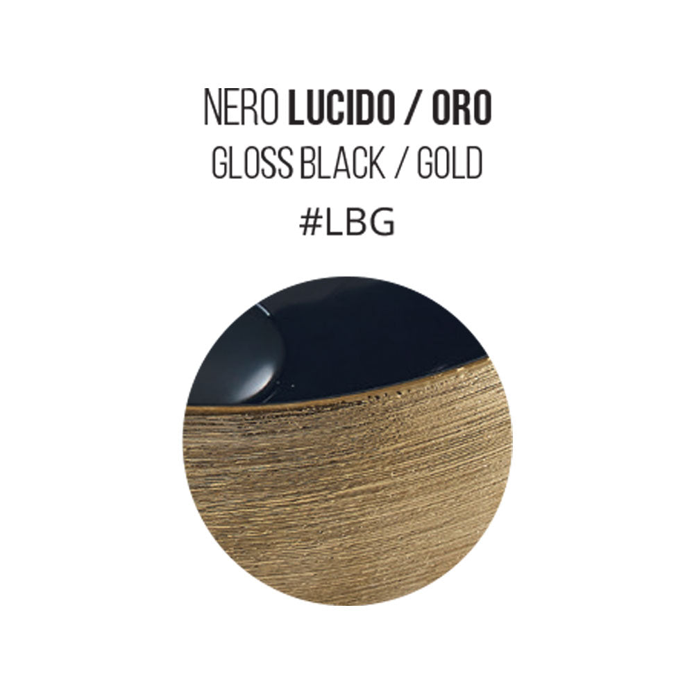 Lavabo da appoggio in ceramica Effetto Metal Luxury diametro 43 cm esterno Oro e interno Nero lucido Althea NEK con piletta inclusa
