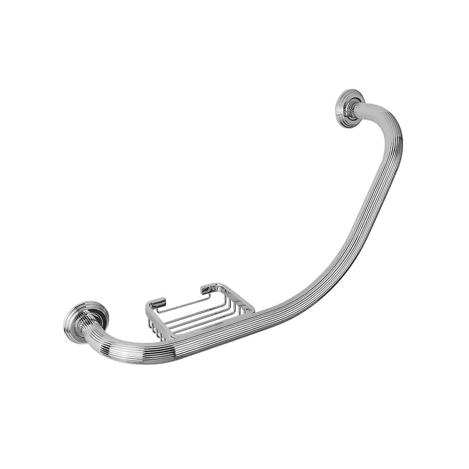 Maniglione con portasapone per vasca in ottone cromato collezione Hermitage di Colombo Design by CeramicStore | Lo specialista del tuo bagno