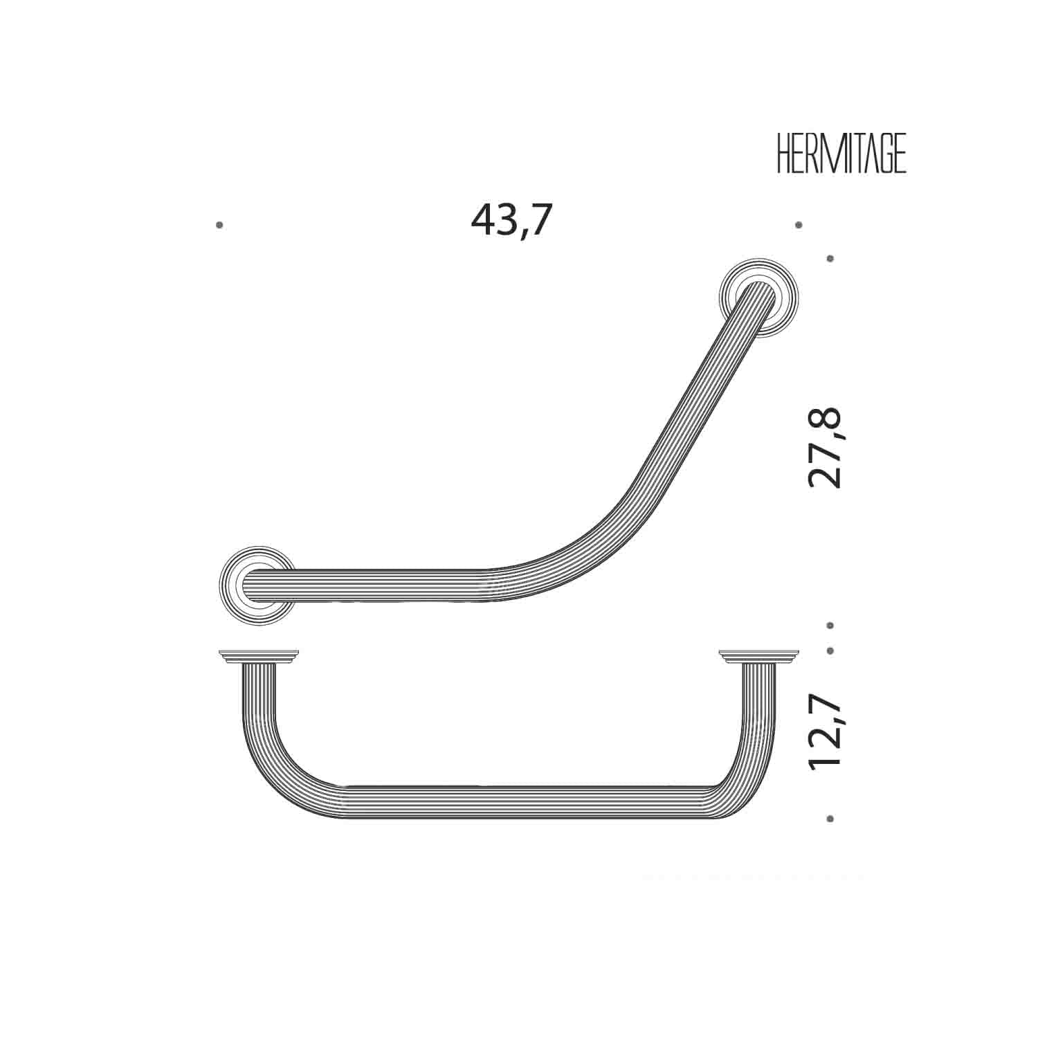 Maniglione 43cm per vasca in ottone cromato collezione Hermitage di Colombo Design by CeramicStore | Lo specialista del tuo bagno