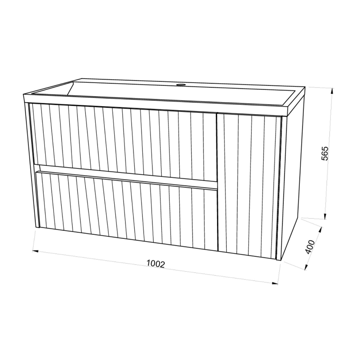 Mobile bagno cannettato ad installazione sospesa con lavabo cm 100 colore grigio antico - Cubi&Co Collezione Pure by CeramicStore | Lo specialista del tuo bagno