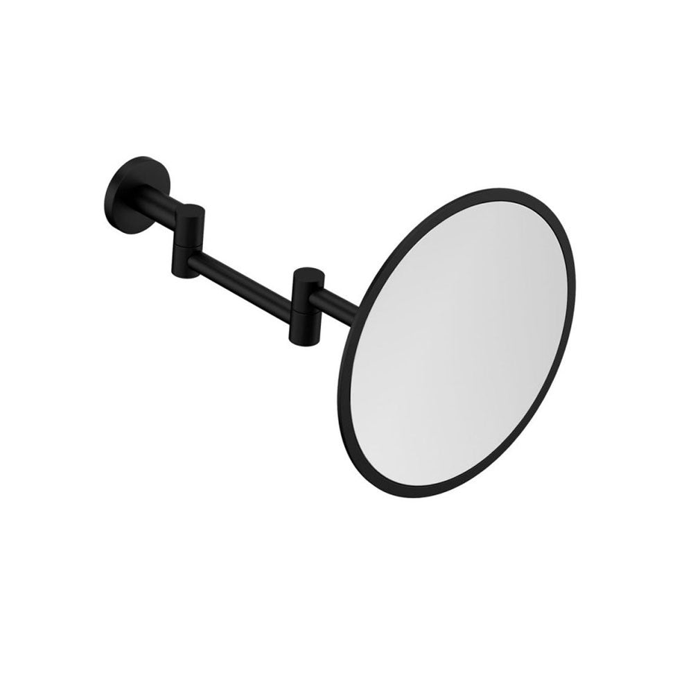Specchio ingranditore a muro con supporto in ottone verniciato della collezione 'Architect s+' by Cosmic - Nero satinato by CeramicStore | Lo specialista del tuo bagno