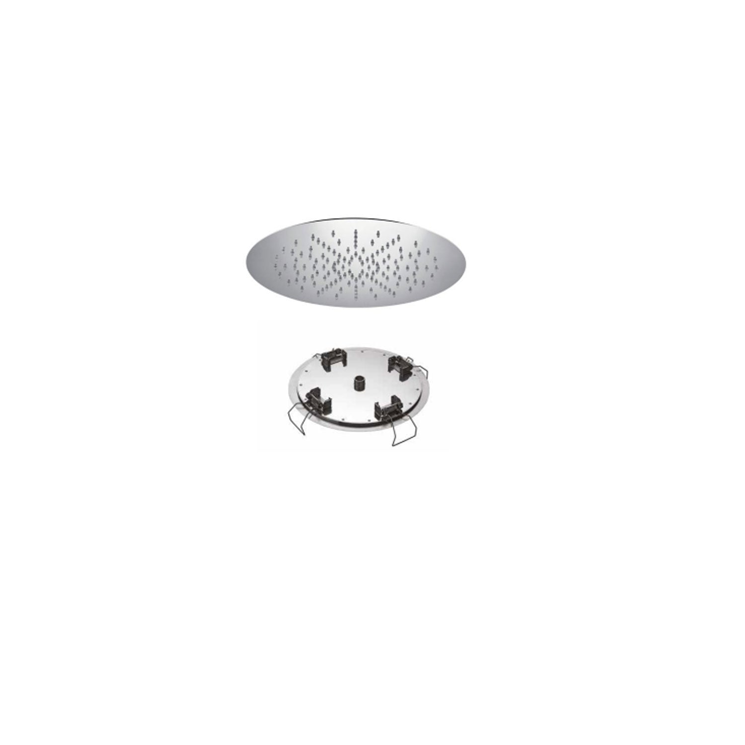 Soffione doccia tondo 44cm in acciaio inox con fissaggio al soffitto Keller Taps by CeramicStore | Lo specialista del tuo bagno