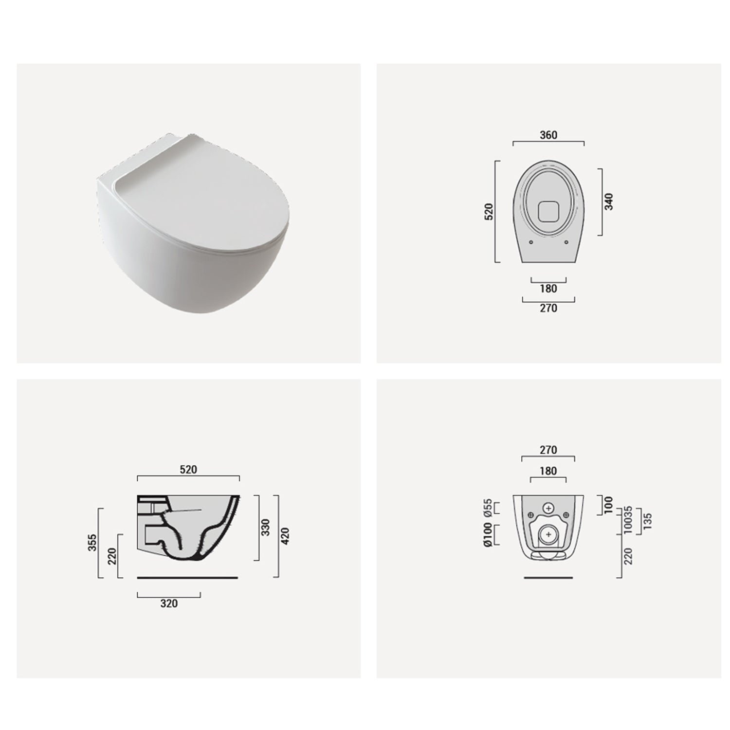 Vaso e coprivaso per installazione sospesa in ceramica Gran Mascalzone by Domus Falerii