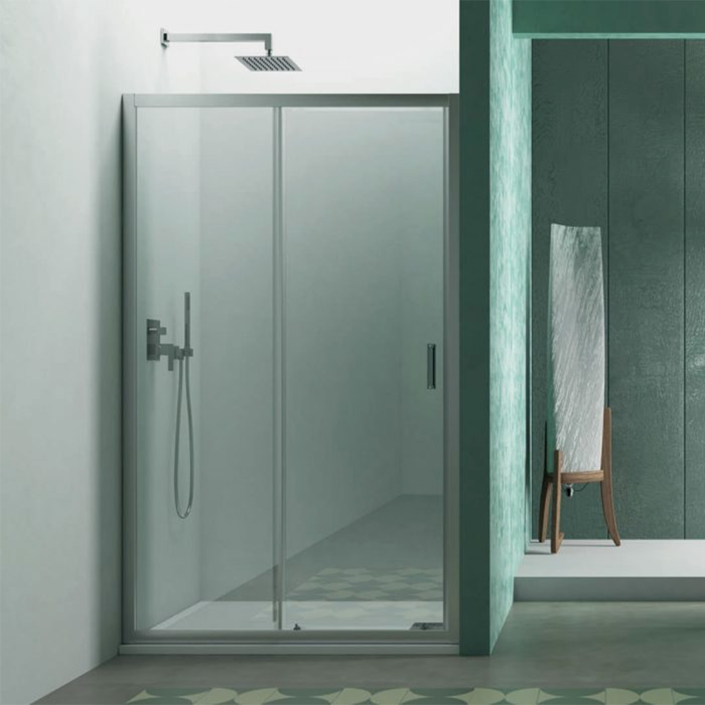 Porta doccia 115 cm Smart apertura scorrevole in cristallo temperato trasparente da 6 mm per nicchia by CeramicStore | Lo specialista del tuo bagno