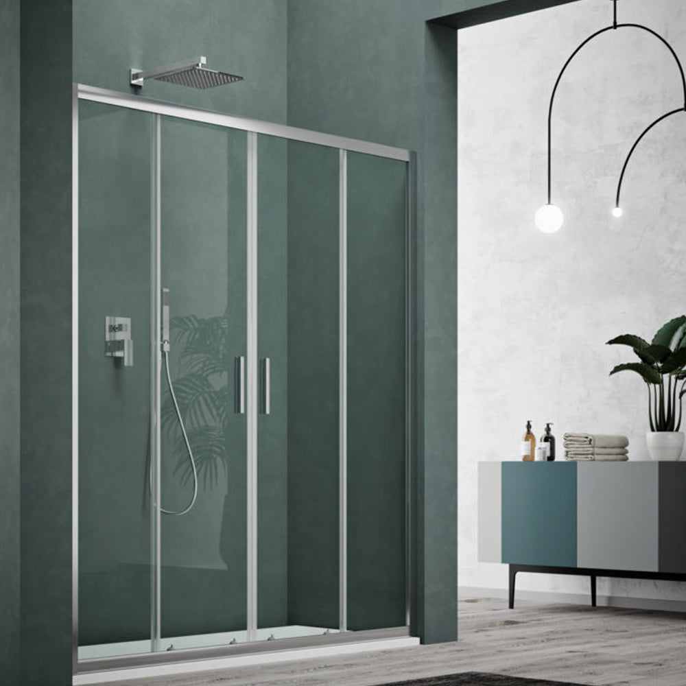 Porta doccia due scorrevoli apertura centrale cm 150 modello Smart in cristallo temperato mm 6 by CeramicStore | Lo specialista del tuo bagno