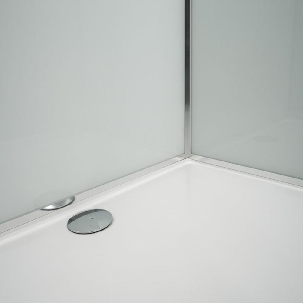 Cabina doccia multifunzione Ercole Plus cm 100x80 con idrogetti dorsali Bluetooth e Cromoterapia- Versione Sinistra by CeramicStore | Lo specialista del tuo bagno