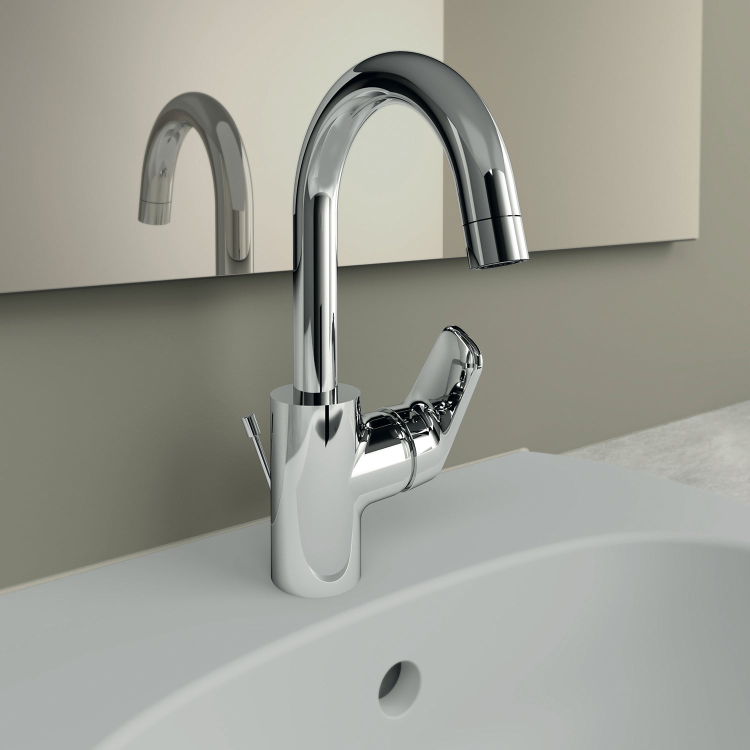 Miscelatore lavabo a bocca alta con piletta di scarico modello Ceraflex Ideal Standard by CeramicStore | Lo specialista del tuo bagno