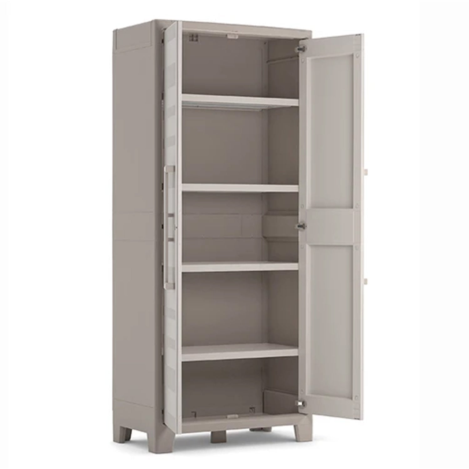Armadio multiuso per esterni a due ante con ripiani regolabili Beige cm 80x44x182h by CeramicStore | Lo specialista del tuo bagno
