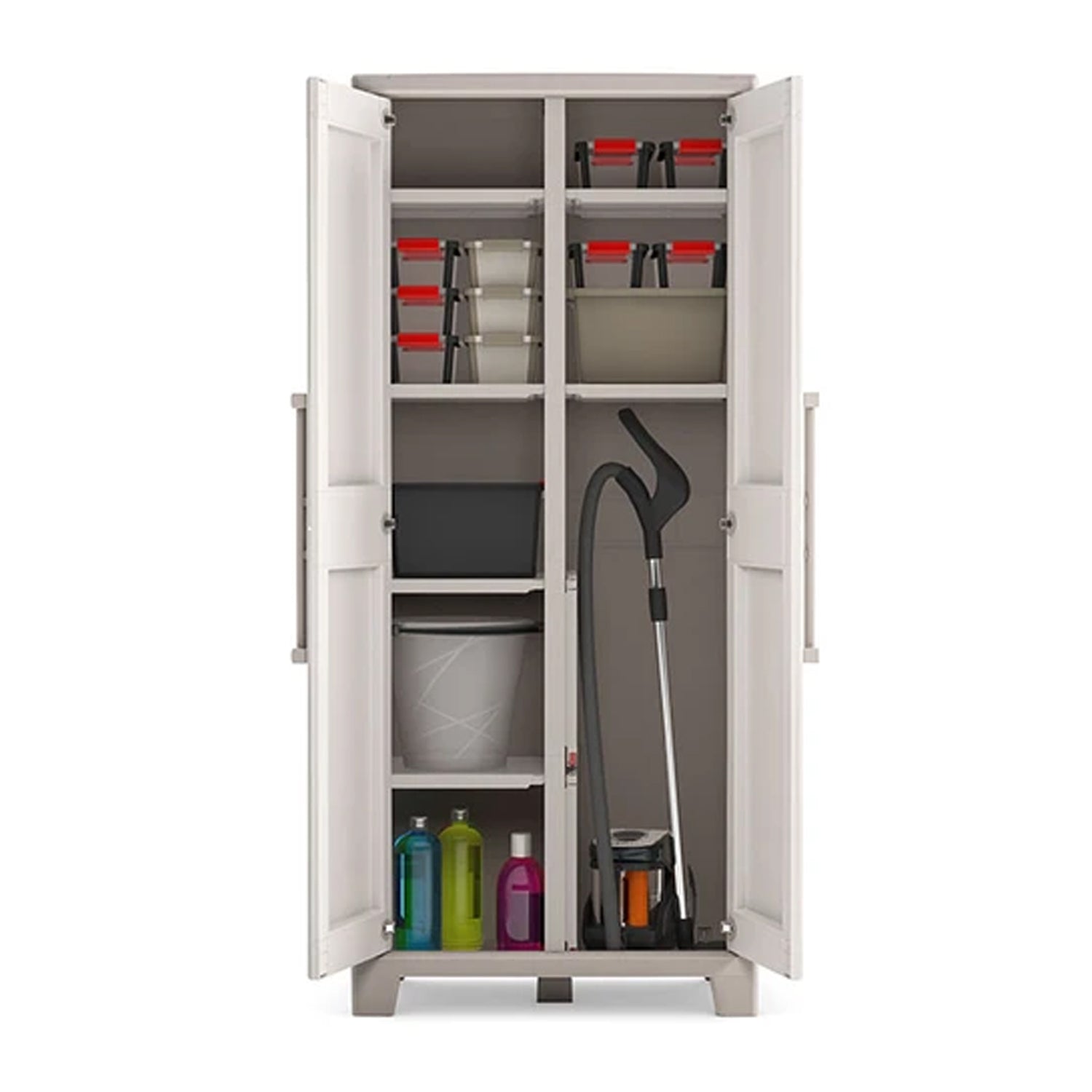 Armadio multiuso per esterni a 8 ripiani regolabili Beige cm 80x44x182h by CeramicStore | Lo specialista del tuo bagno