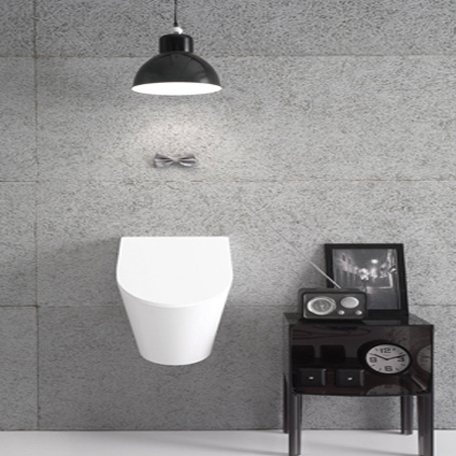 Orinatoio a parete in ceramica bianca modello Forty3 Globo cm 34x37 con sedile chiusura rallentata