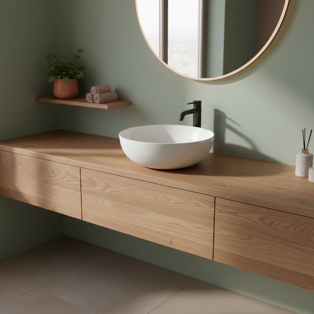 Lavabo tondo Globo T-Edge à˜48x16 cm - Bianco lucido