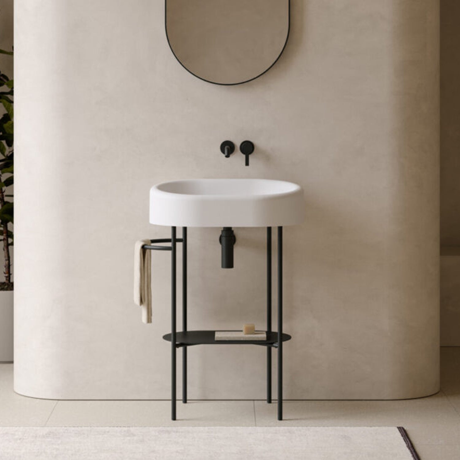 Lavabo da appoggio modello Lalita 61x42x16 cm Ceramica Globo - Bianco lucido