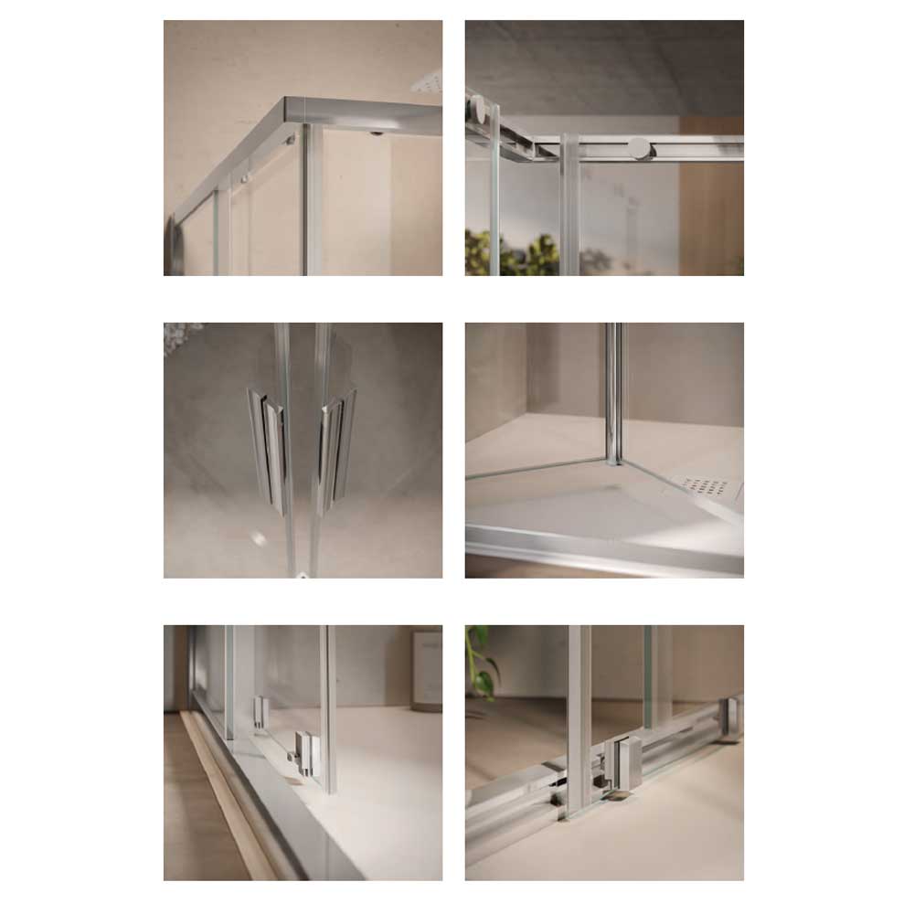 Porta doccia con Battente da cm 70 con Profilo in Alluminio Cromato e Cristallo 6 mm Opaco Anticalcare Hexa by SAMO by CeramicStore | Lo specialista del tuo bagno