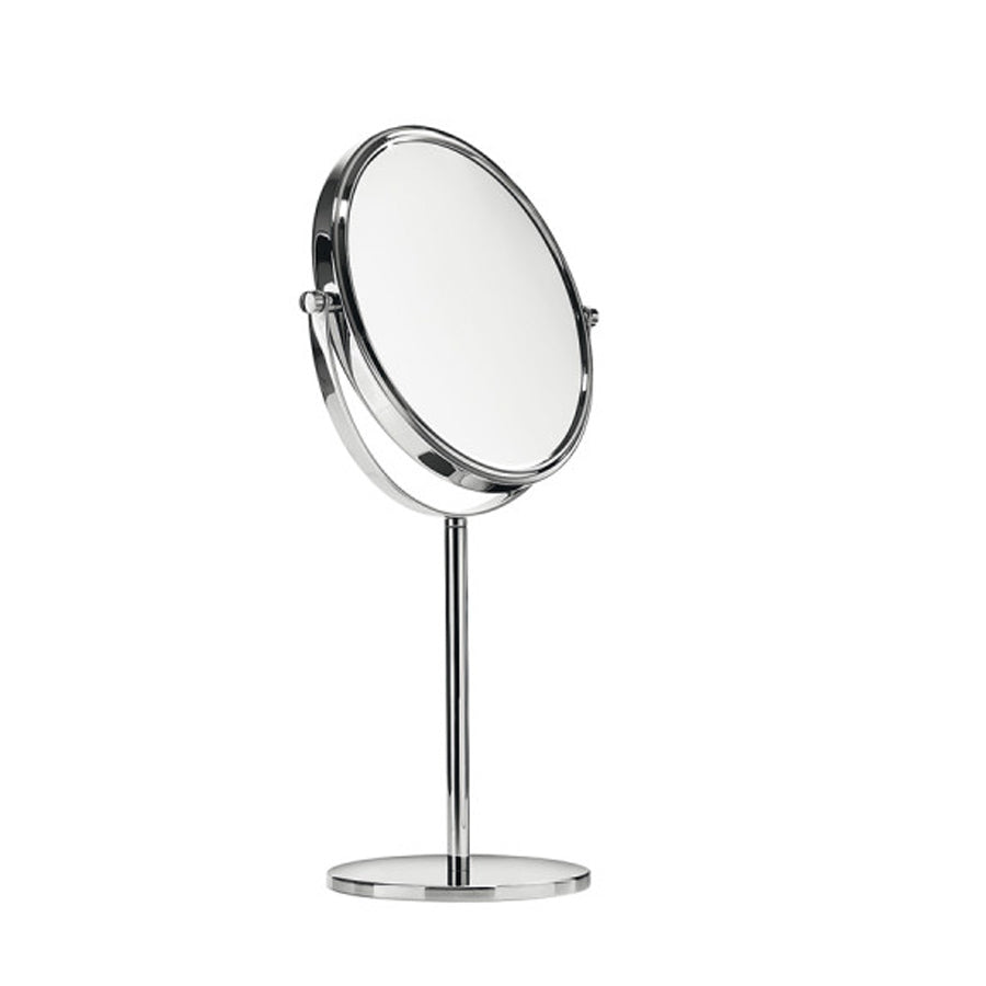 Specchio ingranditore tondo doppio da appoggio Lineabeta Mevedo. Doppia lente, un lato ingrandente 3x e un lato riflettente by CeramicStore | Lo specialista del tuo bagno