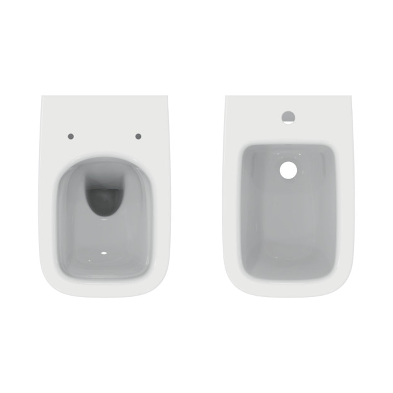 Sanitari filomuro con sedile a chiusura tradizionale collezione Life Ideal Standard