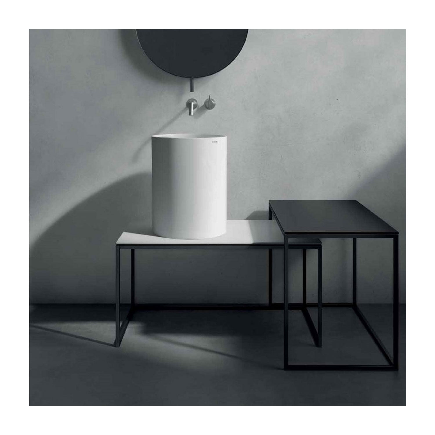 Lavandino da appoggio/sospeso cm à¸37x46h serie Core di Ceramica Galassia - Bianco Matt